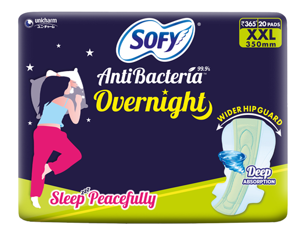 Sofy AntiBacteria Overnight XXL 20 Sanitary Pads Online - Sofy India