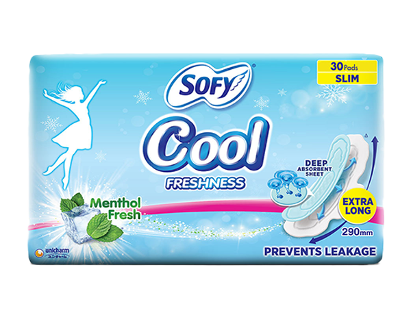 Sofy Cool Extra Long Sanitary Pads 30 Pieces Online - Sofy India