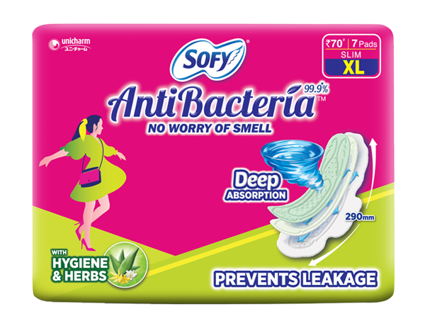 Sofy AntiBacteria Extra Long 7 Sanitary Pads Online - Sofy India